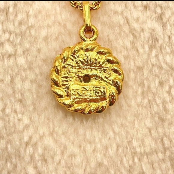 Auth Chanel Rhinestone GD Engraved
Necklace W/Box - Picture 6 of 12